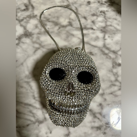 Brand new, never used. Skull crystal rhinestone clutch purse. - Picture 4 of 6